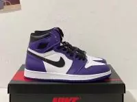 chaussures air jordan 1 mid de purple noir 006